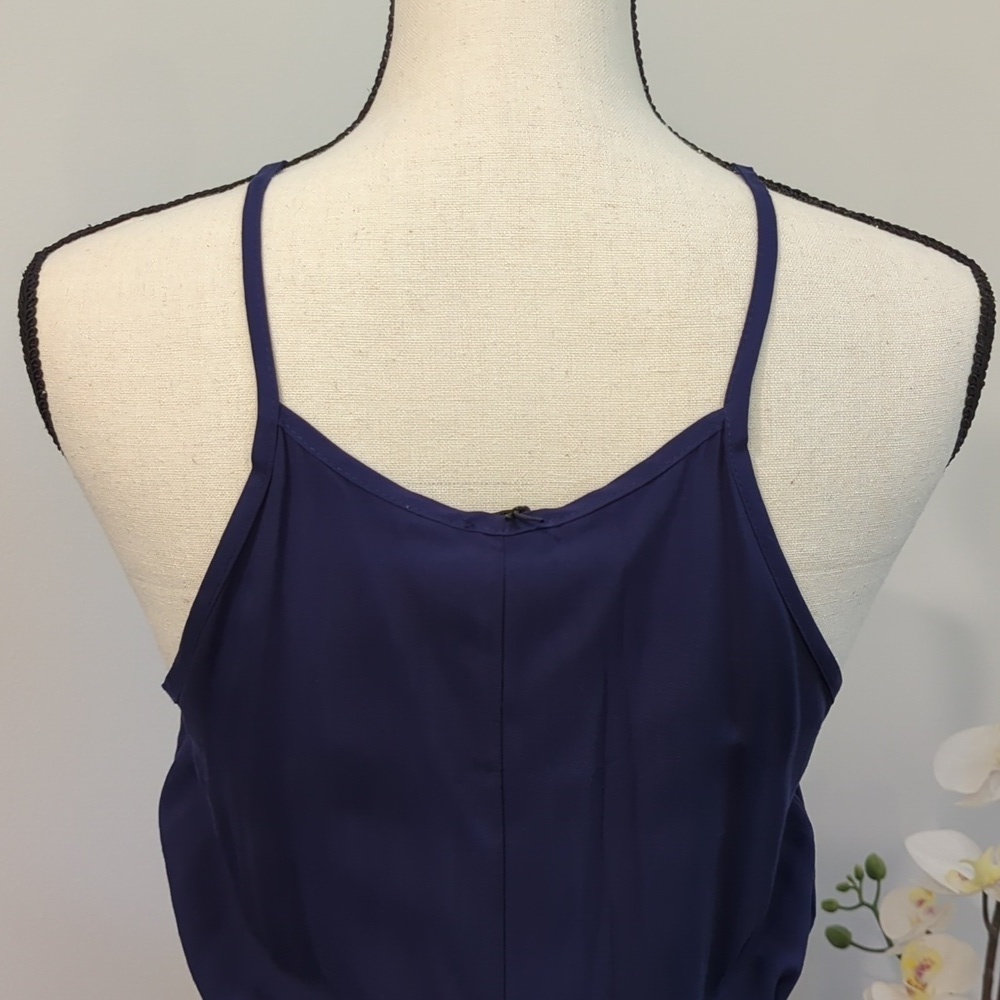 NWT - Blue Women's Cami Maxi Dress Sleeveless V Neck Solid Dress - Picture 6 of 13